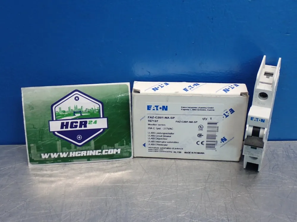 Eaton Industrial Miniature Circuit Breaker Supplementary Protector - Faz-c20/1-na-sp