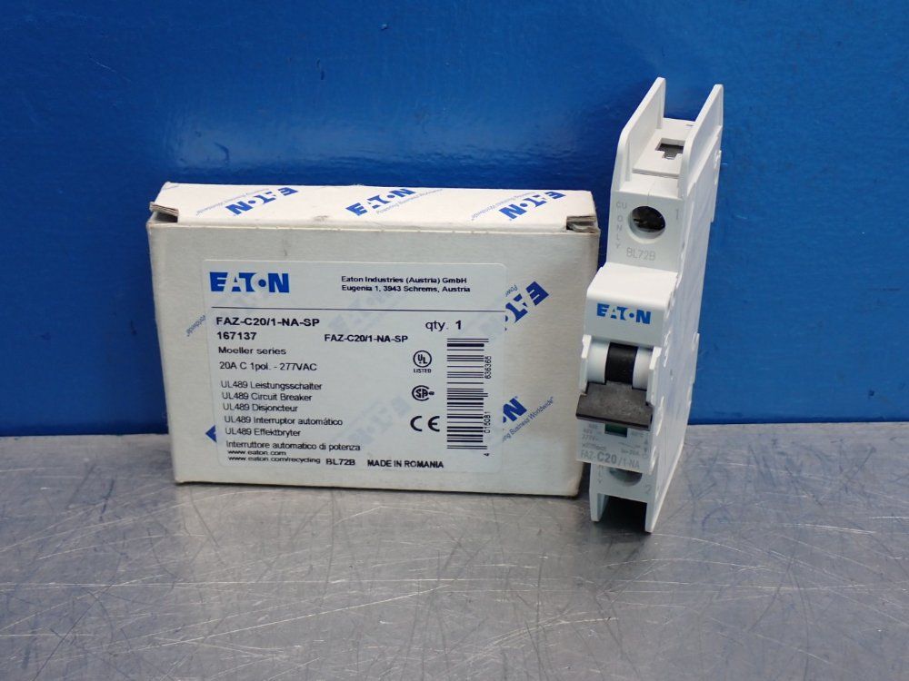 Eaton Industrial Miniature Circuit Breaker Supplementary Protector - Faz-c20/1-na-sp