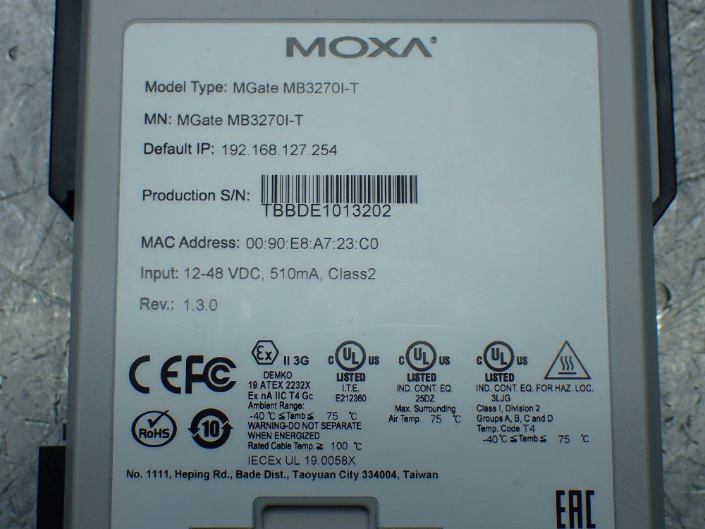 Moxa Modbus Tcp Gateway. - Mgate Mb3270i-t