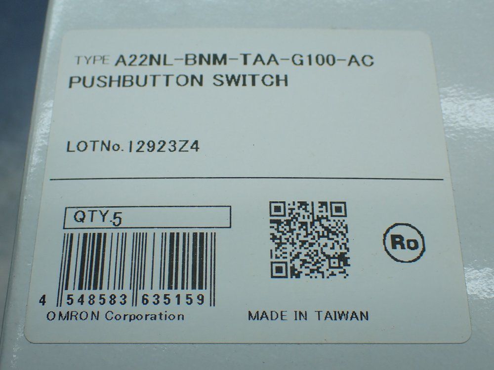 Omron Blue Pushbuttons Box Of 5 - A22nl-bnm-taa-g100-ac
