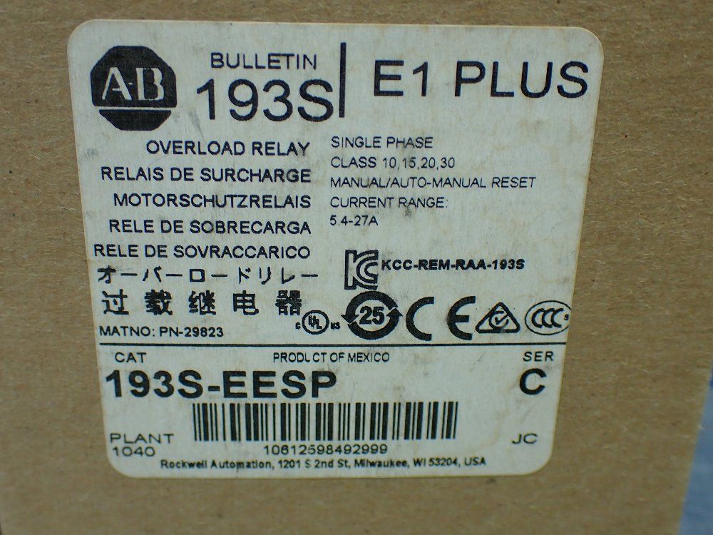 Allen-bradley Overload Relay - 193s-eesp