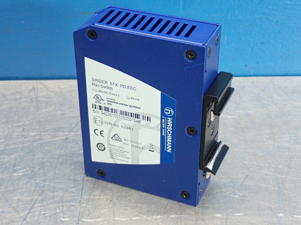 Hirschmann Spider 5tx Pd Eec Unmanaged Eternet Rail Switch 
