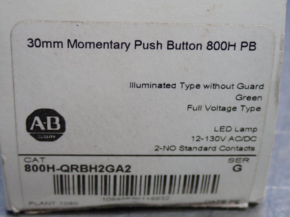 Allen Bradley Momentary Push Button Switch - 800h-qrbh2ga2