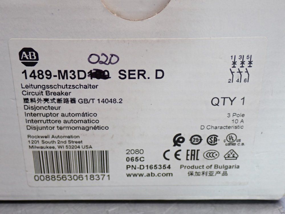 Allen Bradley Miniature Circuit Breaker - 1489-m3d200