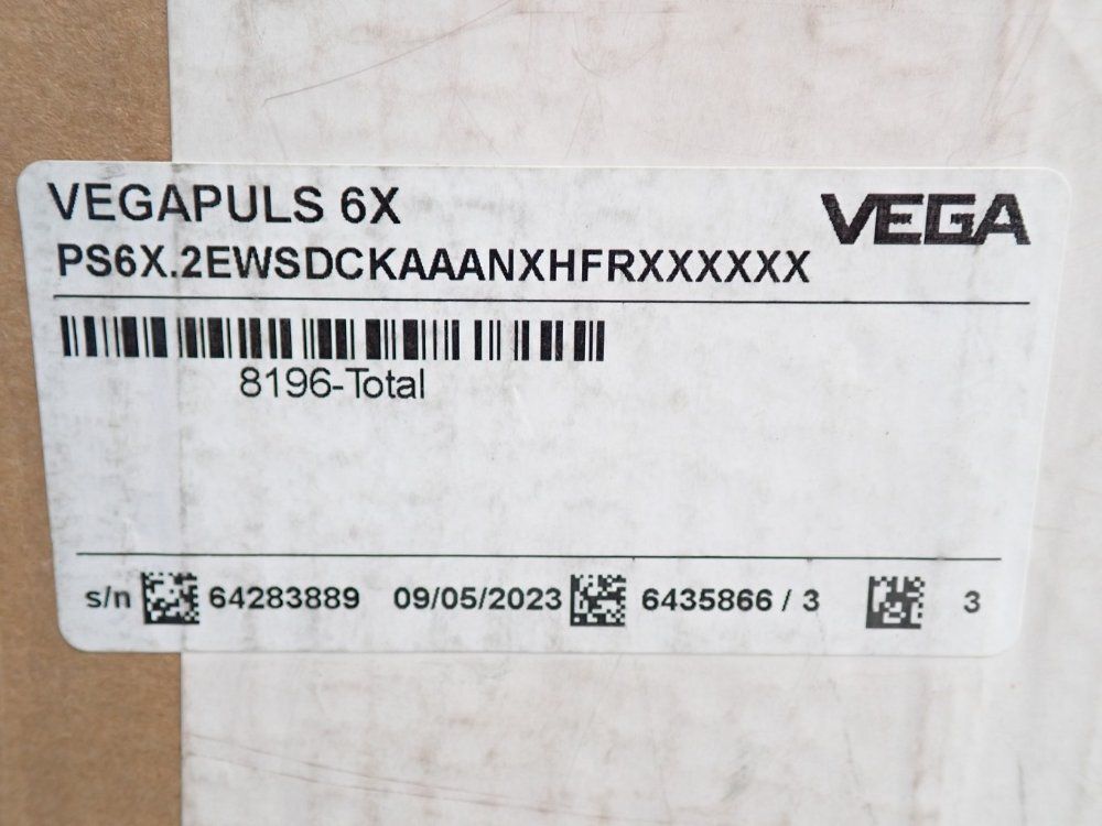 Vega Vegapuls 6x  Continuous Liquid Level Mesurement Radar Sensor