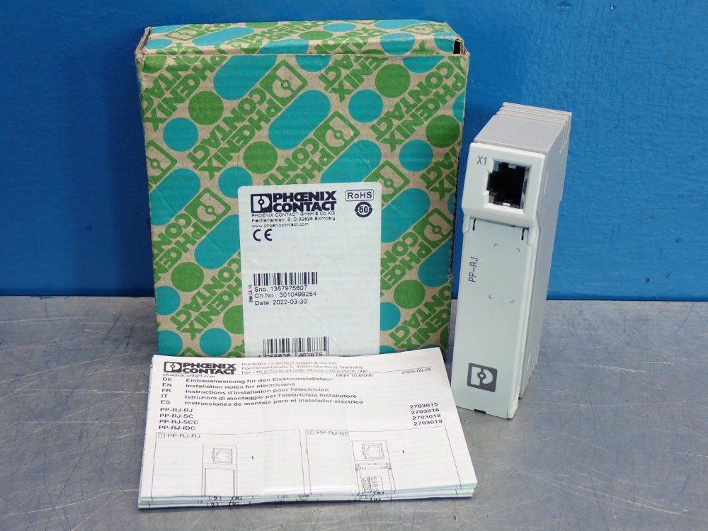 Phoenix Contact 10/100/1000 Mbps Rj45 Jack Screw Connect Cat5e Terminal Block - Pp-rj-sc