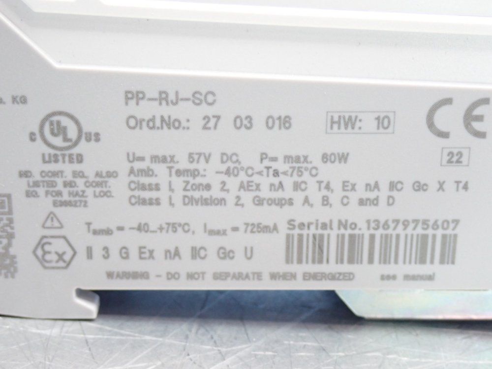 Phoenix Contact 10/100/1000 Mbps Rj45 Jack Screw Connect Cat5e Terminal Block - Pp-rj-sc