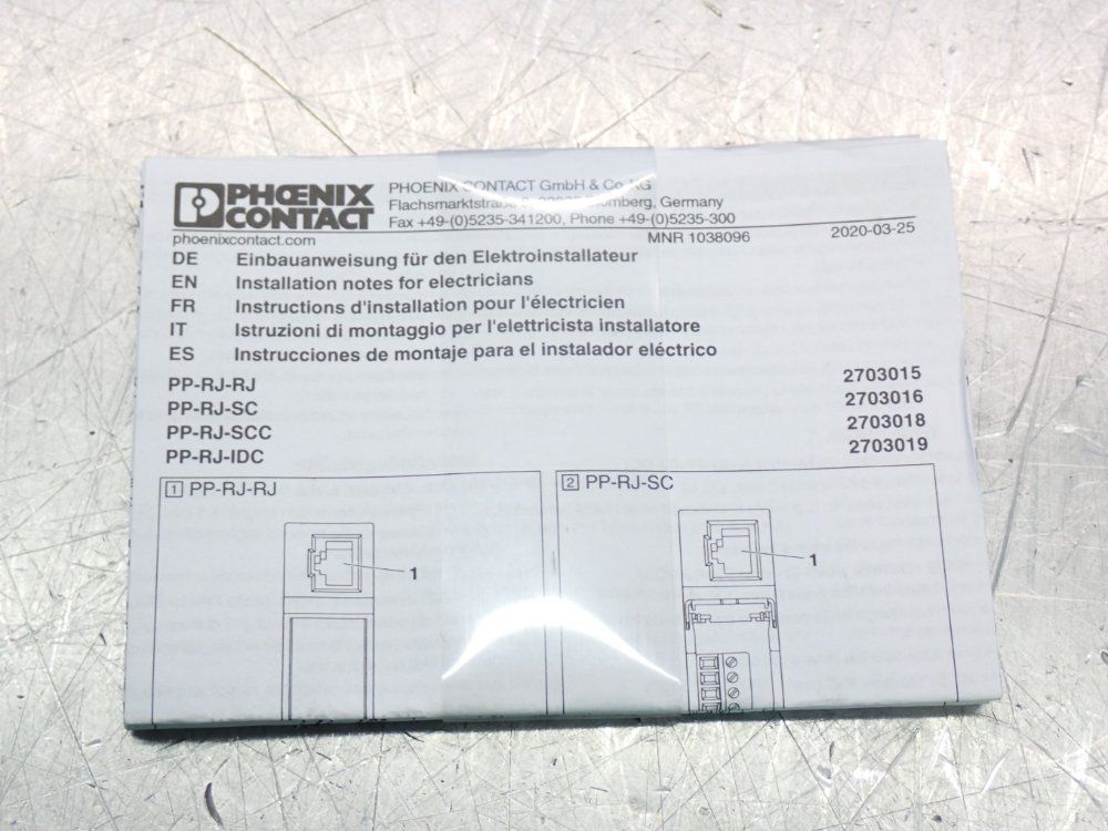 Phoenix Contact 10/100/1000 Mbps Rj45 Jack Screw Connect Cat5e Terminal Block - Pp-rj-sc