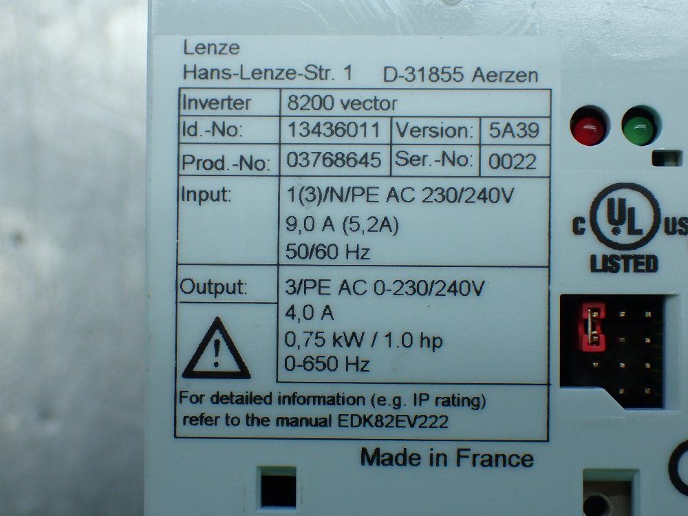 Lenze Voltage Inverter Drive. - E82ev751_2c