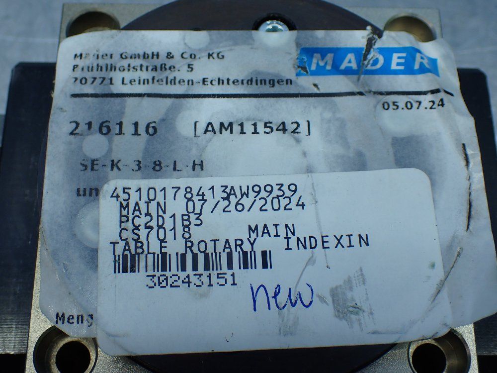 Mader Rotary Indexing Unit. - 216116