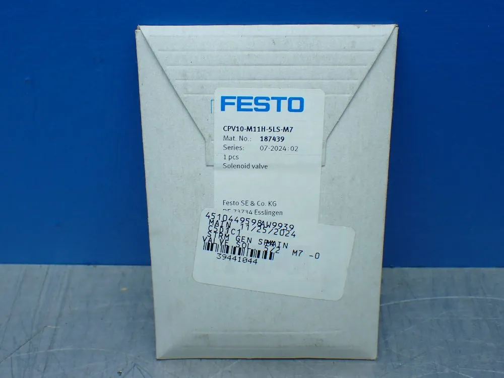 Festo Solenoid Valve. 187439 - Cpv10-m11h-5ls-m7
