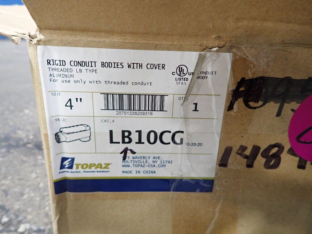 Topaz 4" Rigid Conduit Bodies W/ Covers - Lb10cg