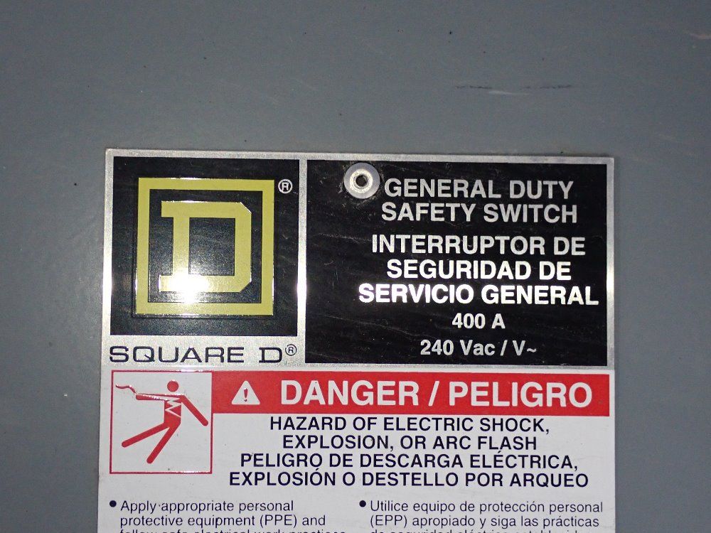 Square D 400 Amp Fusible Disconnect - 325n