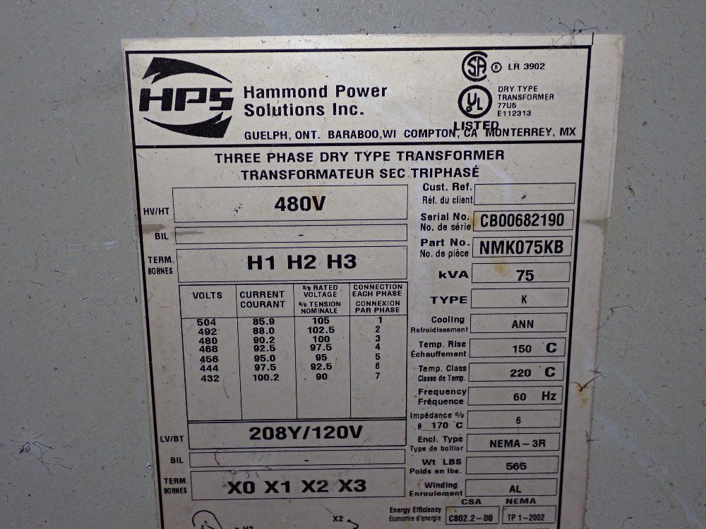 Hps Hps 75 Kva Transformer
