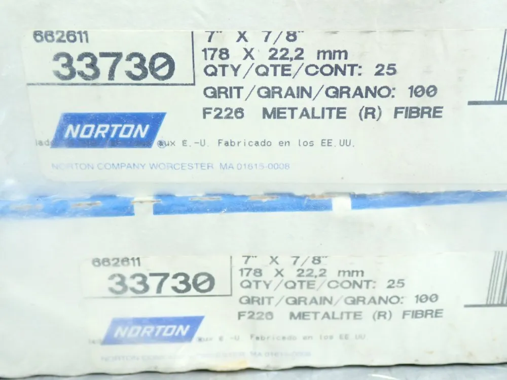 Norton Metalite Abrasive Fiber Disk, 100pcs - 33730