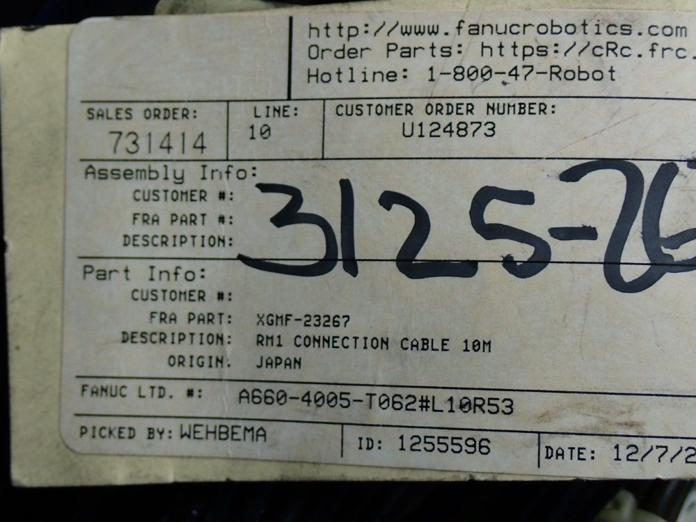 Fanuc 10m Cable Length Rm1 Connection Cable 10m - A660-4005-t062#l10r53