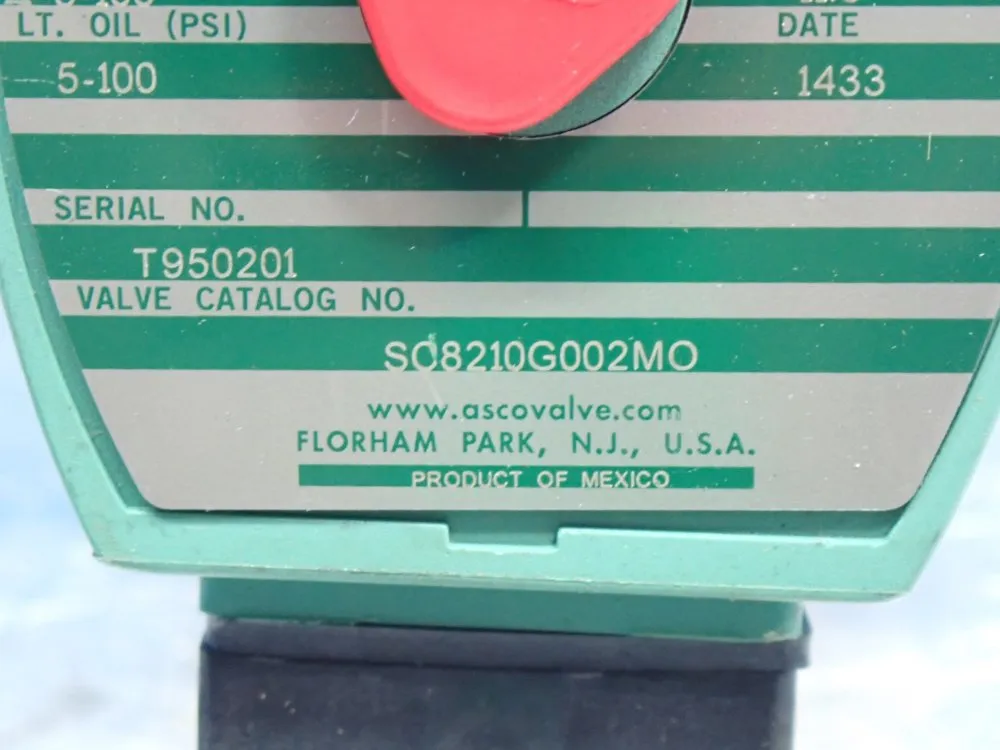 Asco Red-hat Ii 2-way Solenoid Valve - Sc8210g002mo