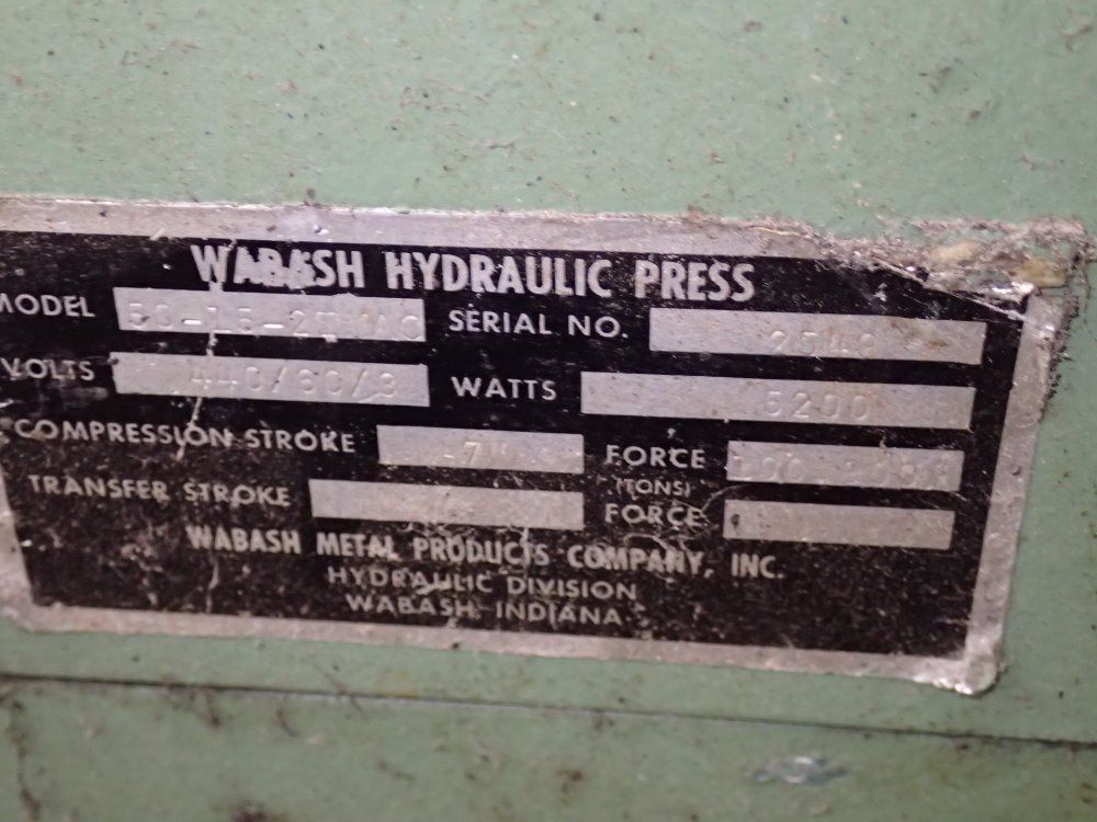 Wabash Heated Hydraulic 4 Post Press - S0-15-2tmac