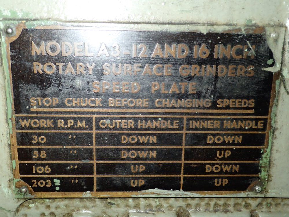 Arter 12'' Rotary Surface Grinder - A-3-12