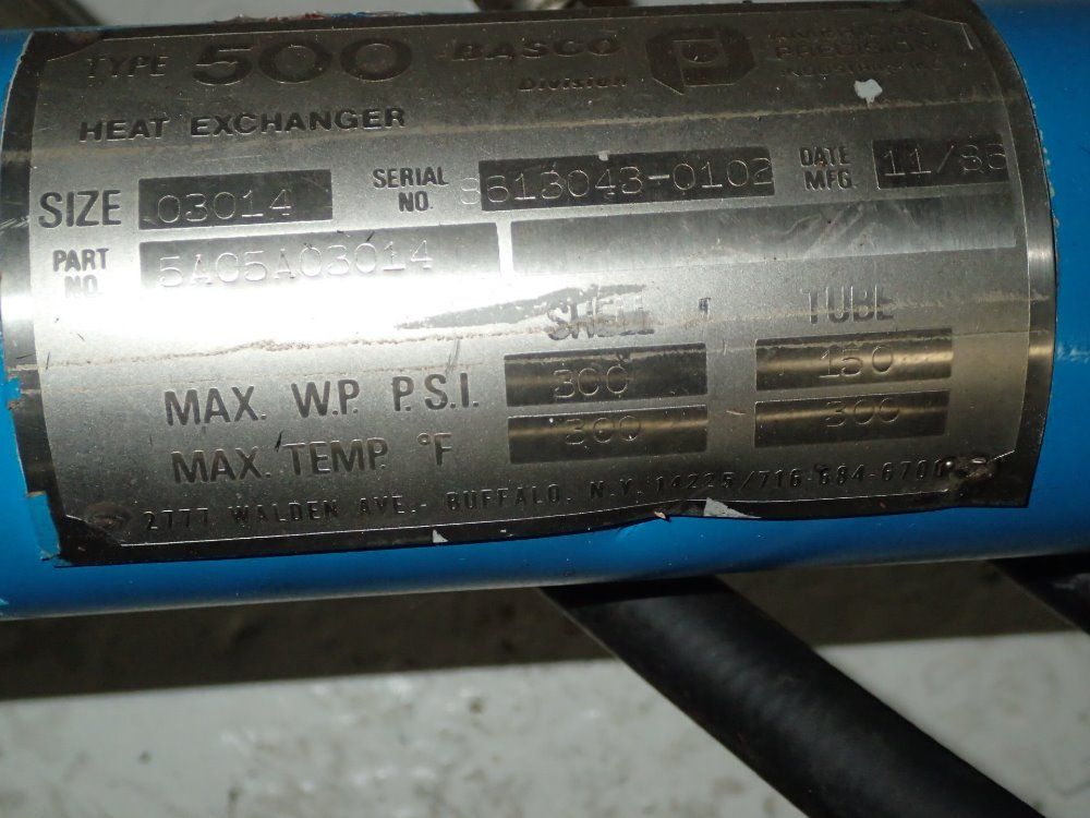 Basco 300 Psi @ 300* F Heat Exchanger - 201l