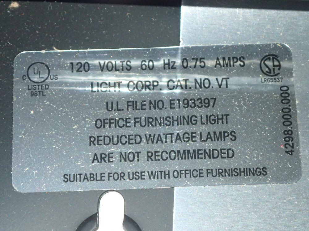Light Corp. Tube Fluorescent Light Fixture
