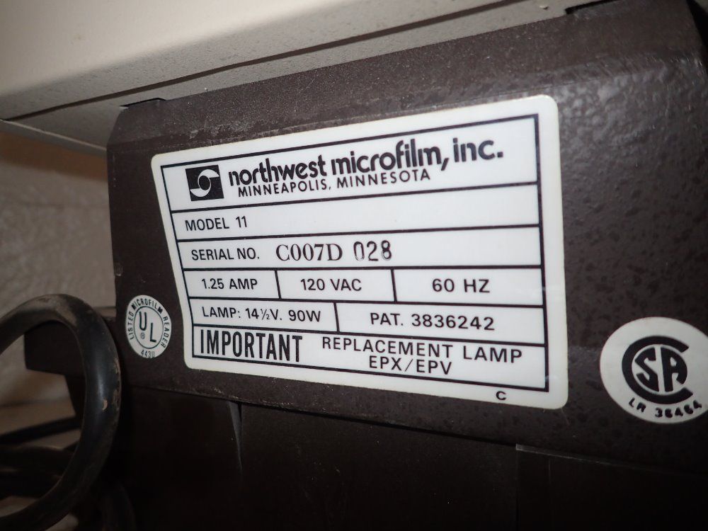 Northwest Microfilm Optical Comparator
