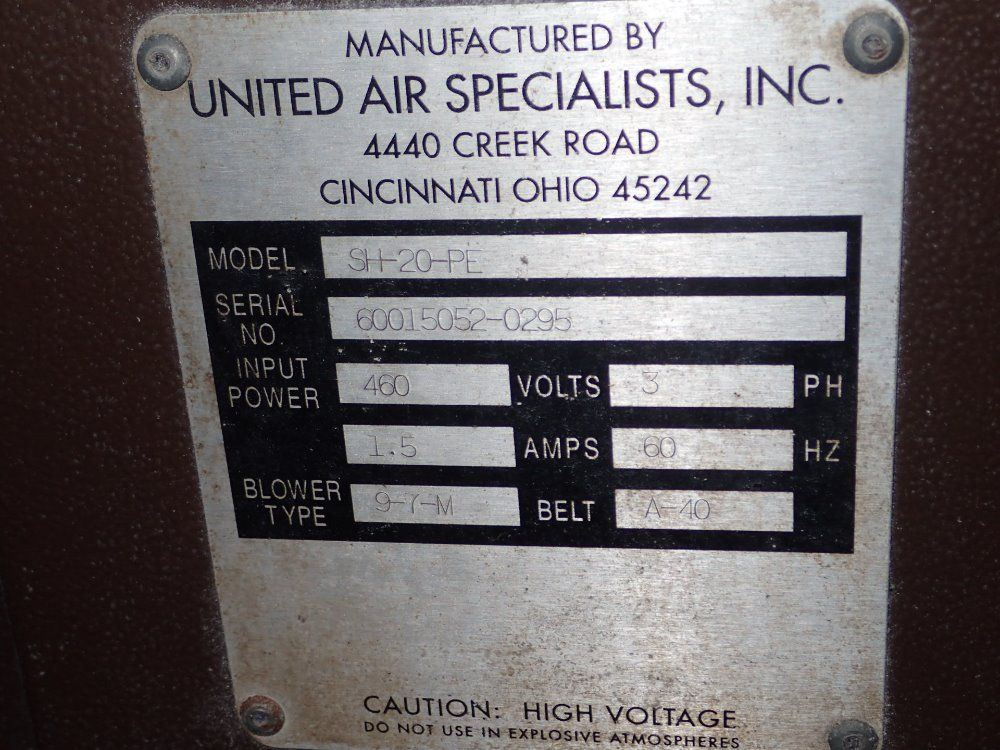 United Air Sprcialists Mist Collector