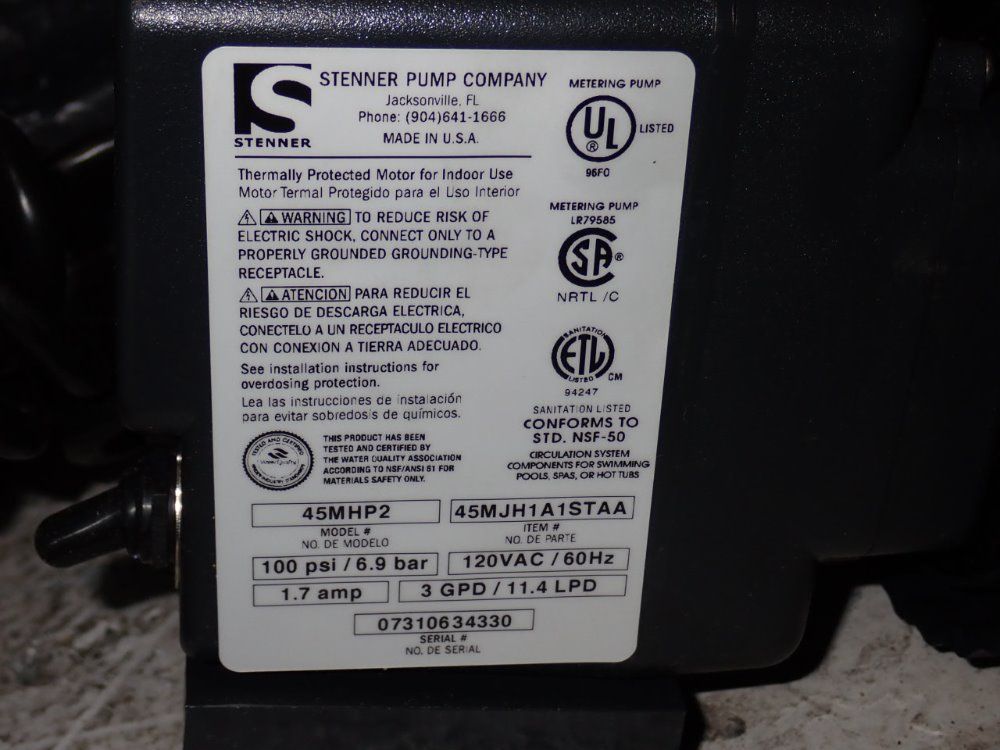 Stenner Pump Co. Metering Pump