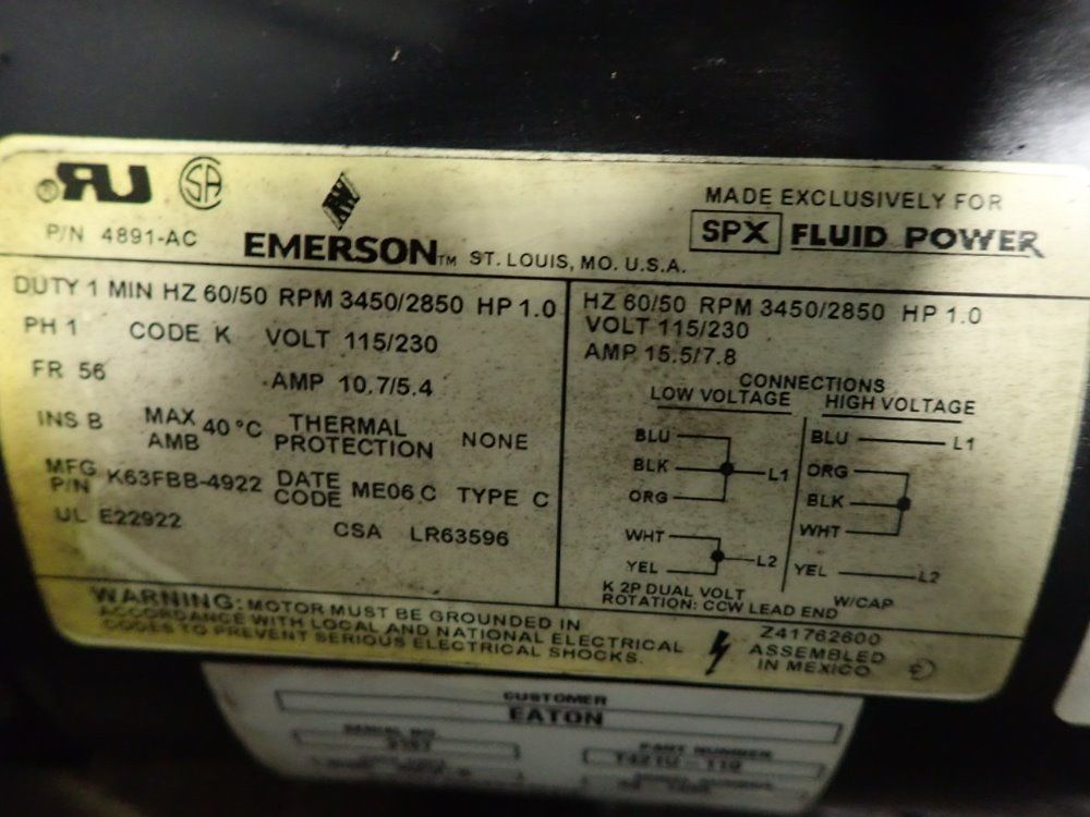 Spx Fluid Power Hydraulic Unit