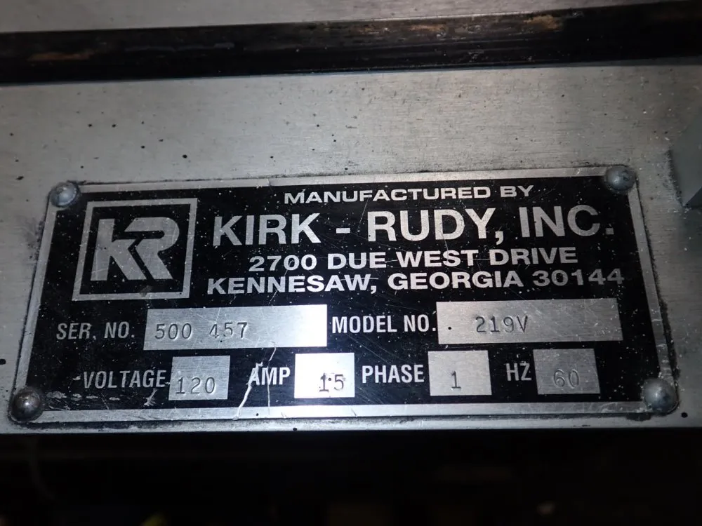 Kirk Rudy Tabber Base/belt Conveyor