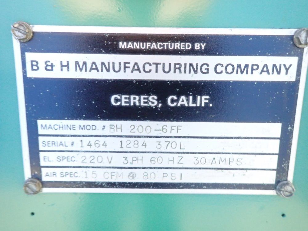 B & H Manufacturing Company Labeler