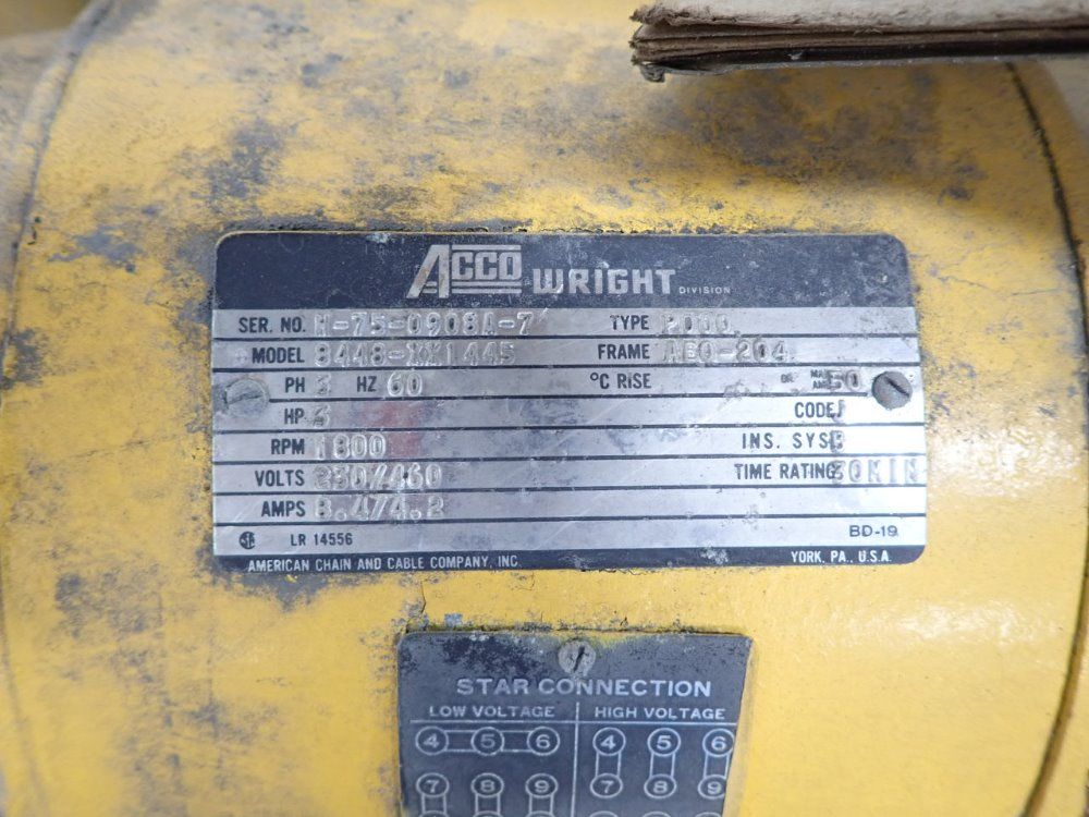 Acco Wright Electric Cable Hoist