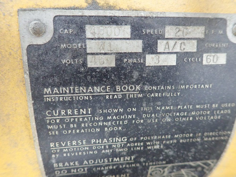 Acco Wright Electric Cable Hoist