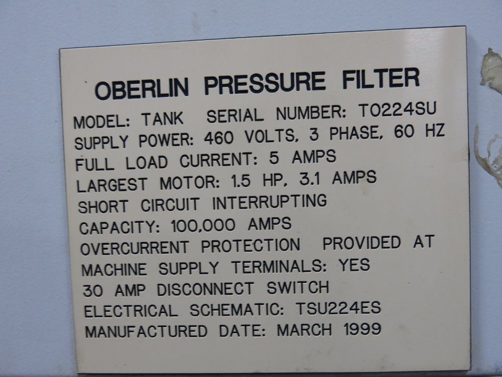 Oberlin Pressure Filter