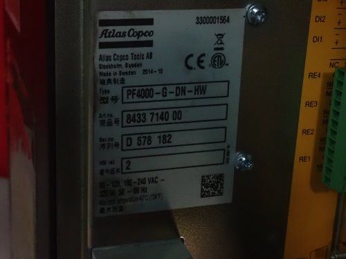 Atlas Copco 8433 7140 00 Power Focus Nut Runner Controller With 8433003000 Unit