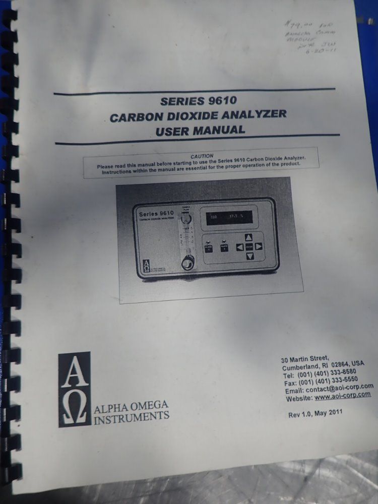 Alpha Omega Carbon Dioxide Analyzer