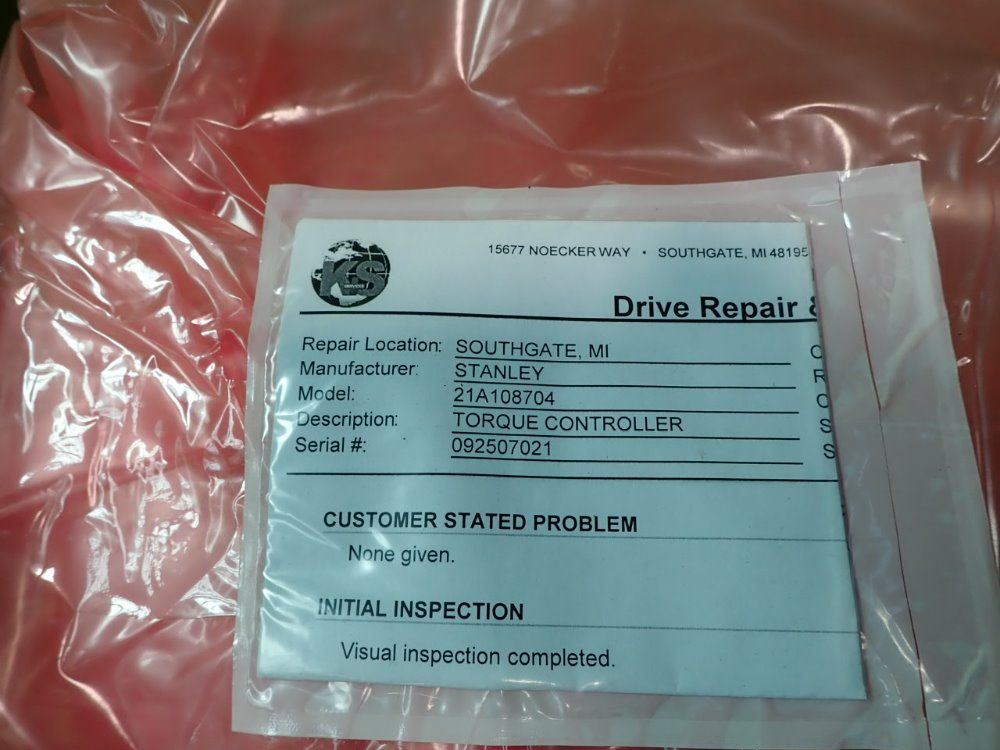 Stanley , 21a108704 Torque Controller Repaired - 21a108704