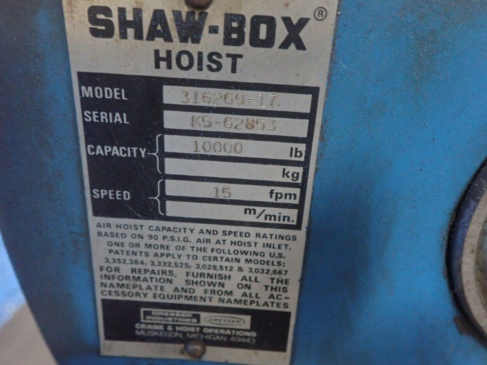 Shaw Box 10000 Lbs Cable Hoist - 316269-17