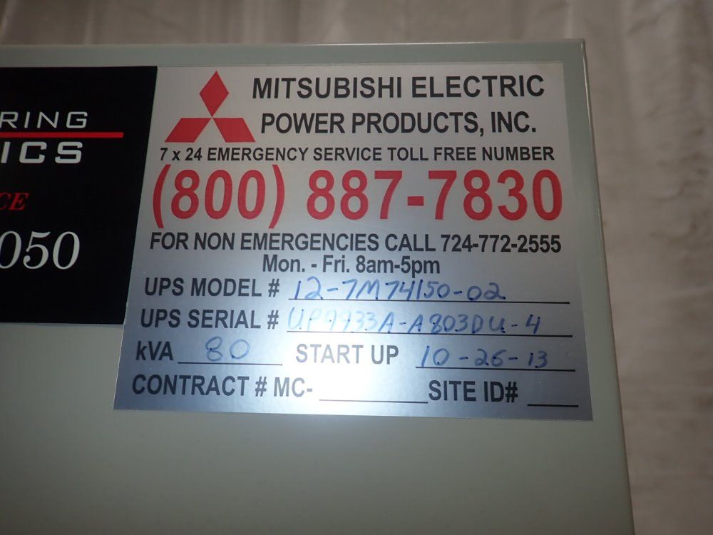 Mitsubishi 9900a Uninteruptible Power Supply - 9900a Series / 12-7m74150-02