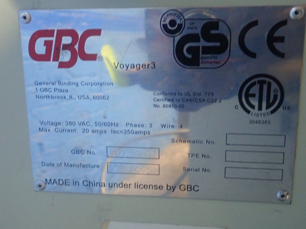 Gbc Voy30102/voyager 3 Hot Sheet Laminator - Voy30102/voyager 3