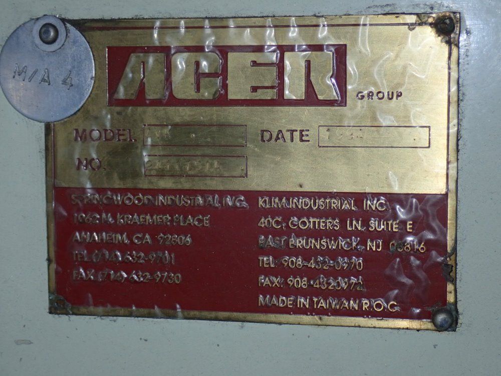 Acer 10" X 50" 4vk Cnc Vertical Mill - 4vk