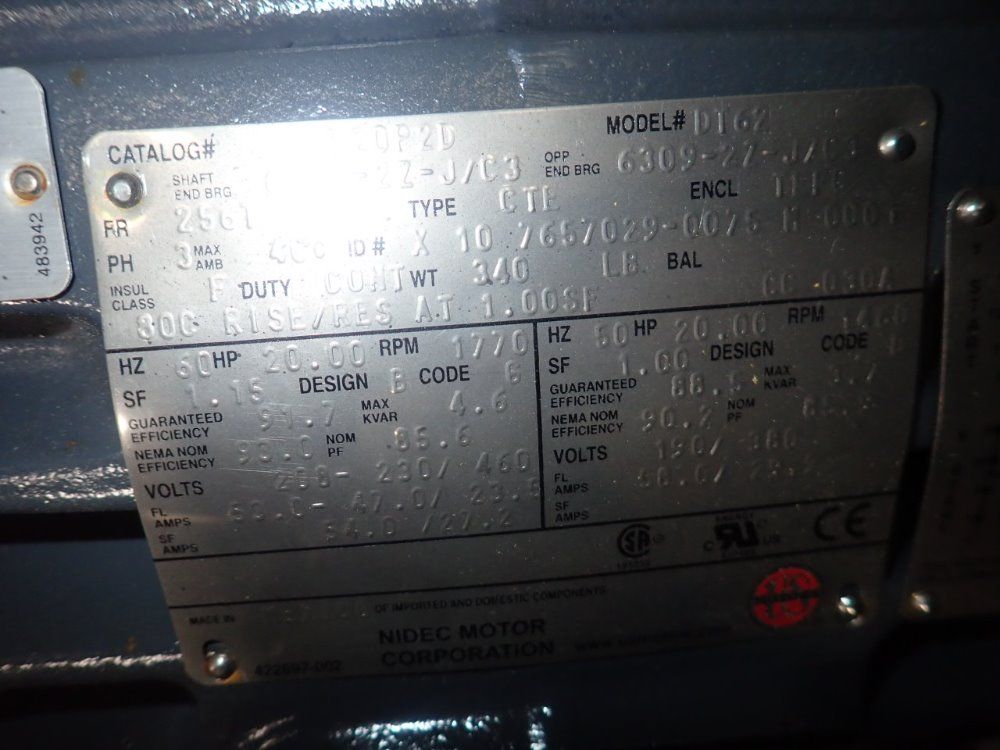 Howden 20 Hp Bc-6-08f-26b Blower - Bc-6-08f-26b