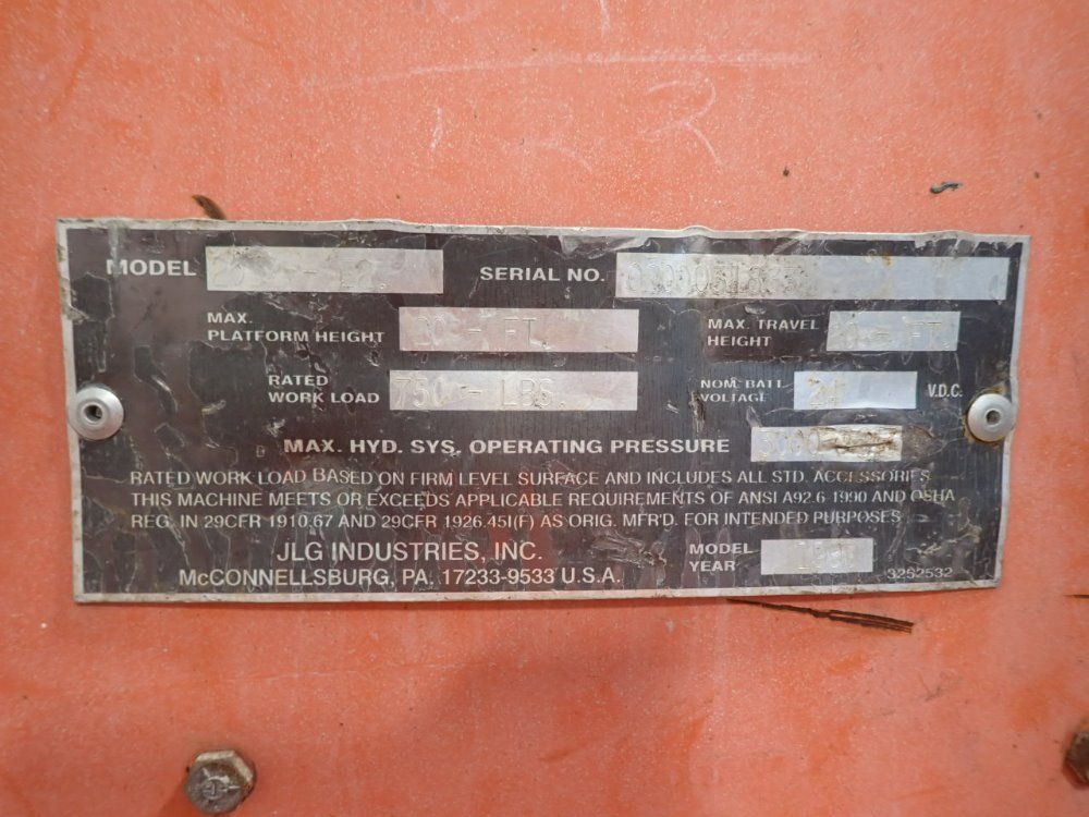 Jlg 750# 20' 2032-e2 Platform Scissor Lift - 2032-e2