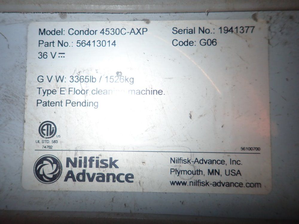 Nilfisk Advance Floor Sweeper