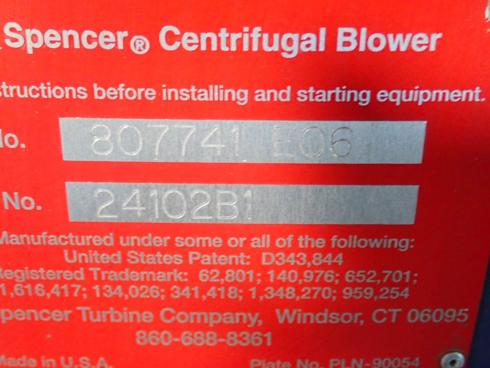 Spencer 7.5 Hp 24102b1 Centrifugal Blower - 24102b1