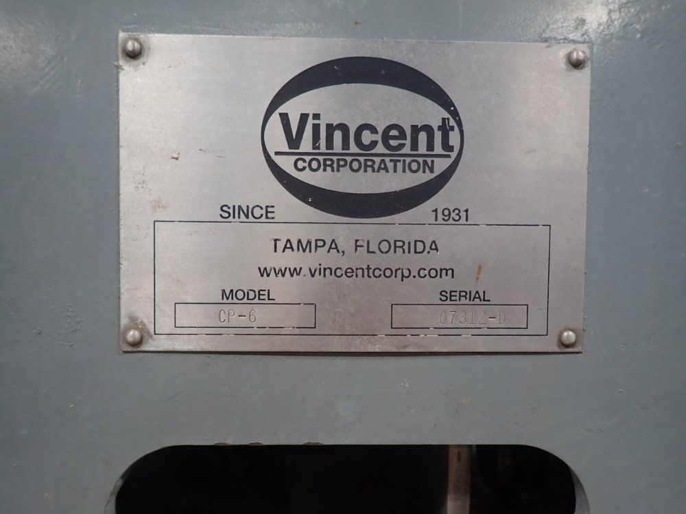 Vincent Corp. 10 1/2 X 6 3/4" Opening Vincent Corp. Cp-6 Screw Press - Cp-6