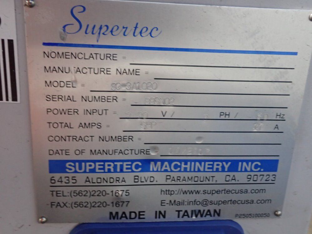 Supertec 10" X 20" Sg - 3a1020 Surface Grinder - Sg - 3a1020