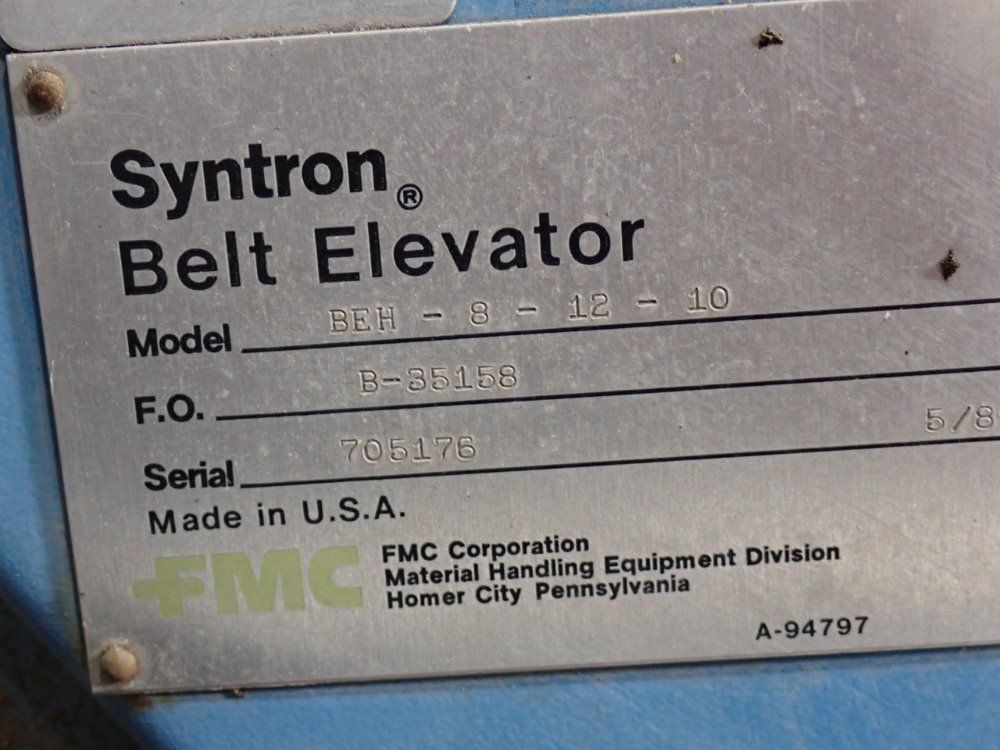 Fmc/syntron Elevator Hopper