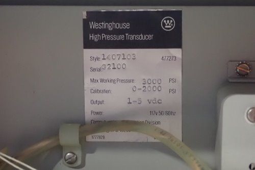 Westinghouse/hagan High Pressure Transducer