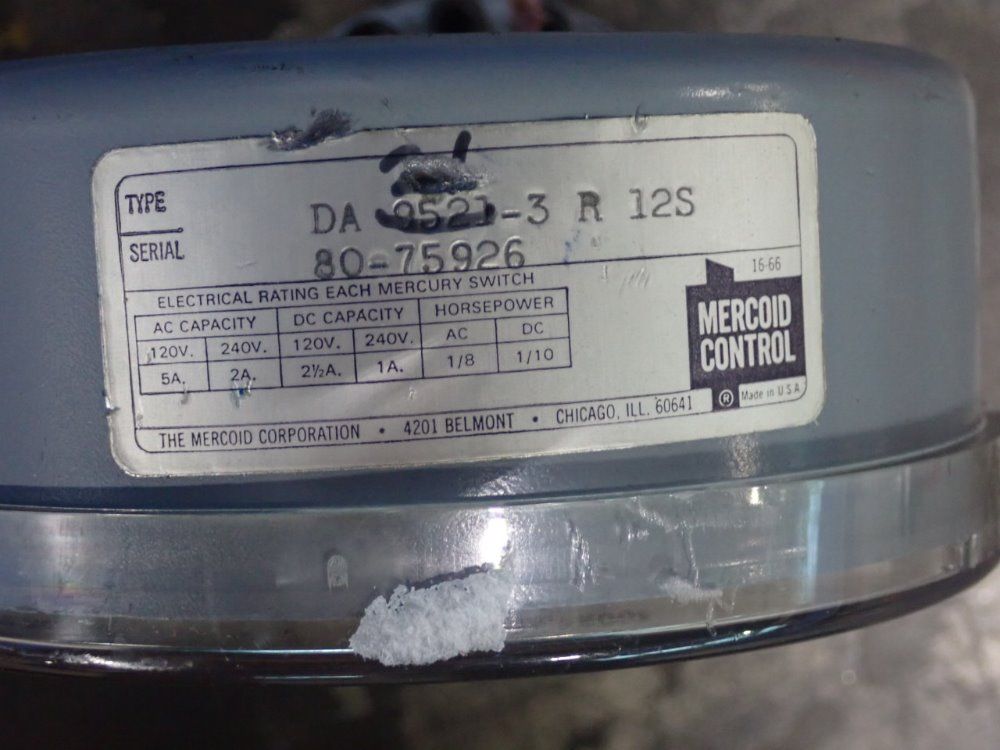 Mercoid Control Pneumatic Pressure Gauge